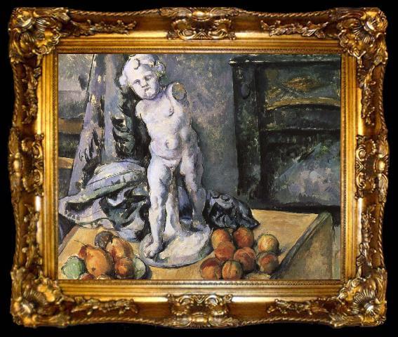 framed  Paul Cezanne God of Love plaster figure likely still life, ta009-2